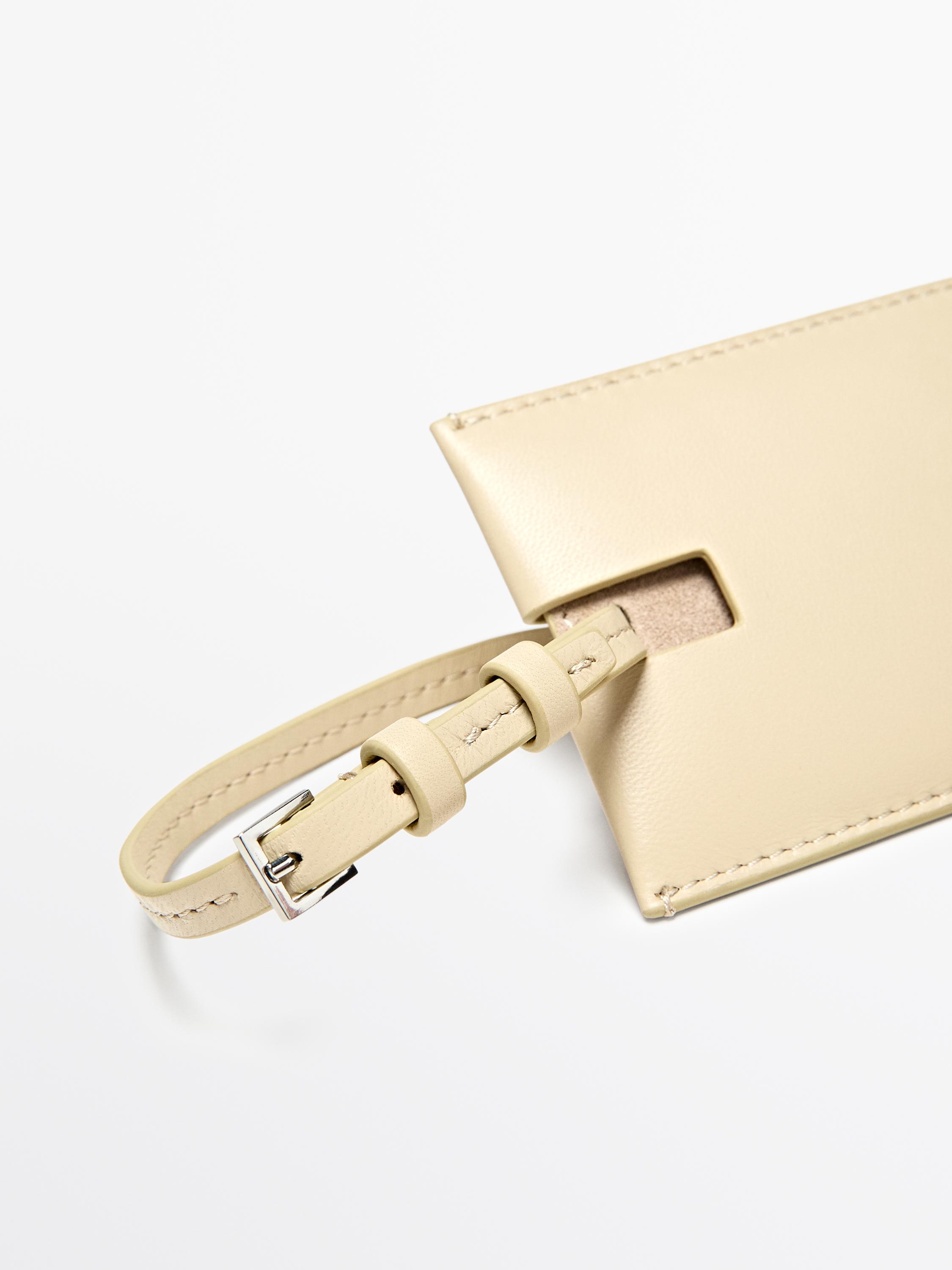 Nappa leather luggage tag